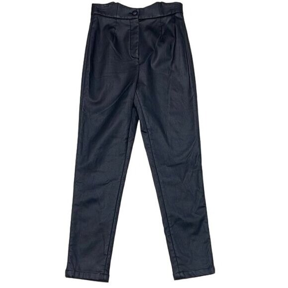 Retrofete Revolve Pants Asymmetrical High Rise Tally Skinny Crop Sheen Medium